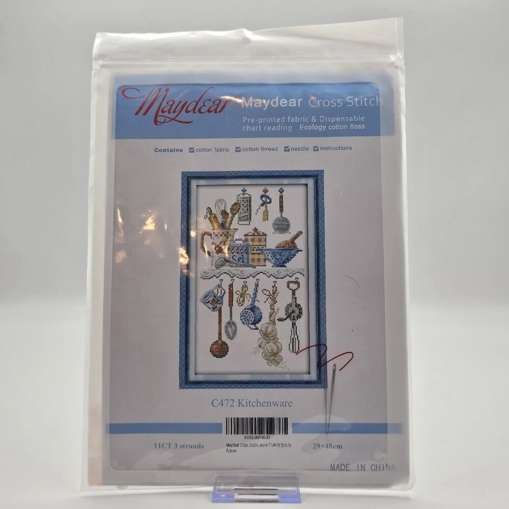 Maydear Kitchenware Cross Stitch Kit Pre-Printed Fabric